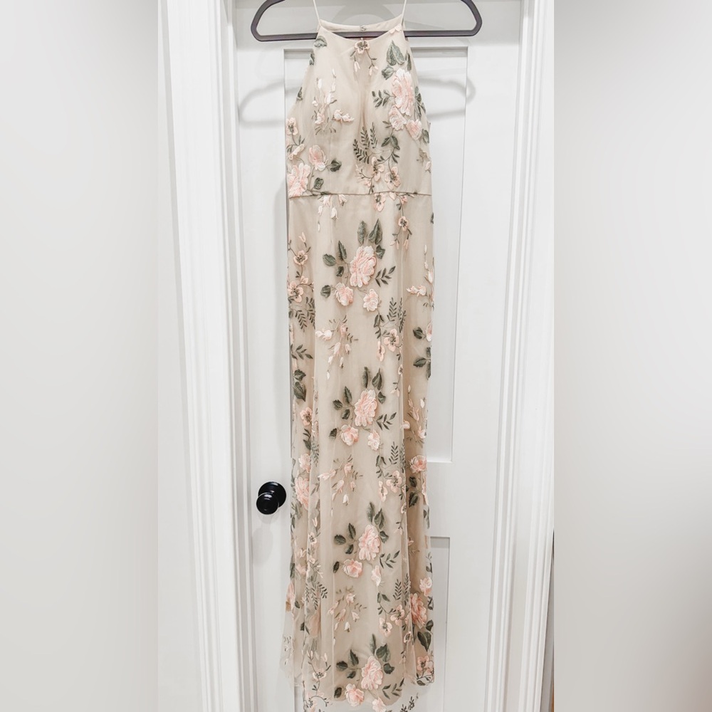 Jenny Yoo Enchanted Floral Blush Sand Dune- bridesmaid/ wedding guest dress